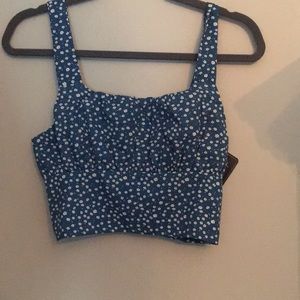 Blue cropped tank top